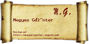 Megyes Günter névjegykártya